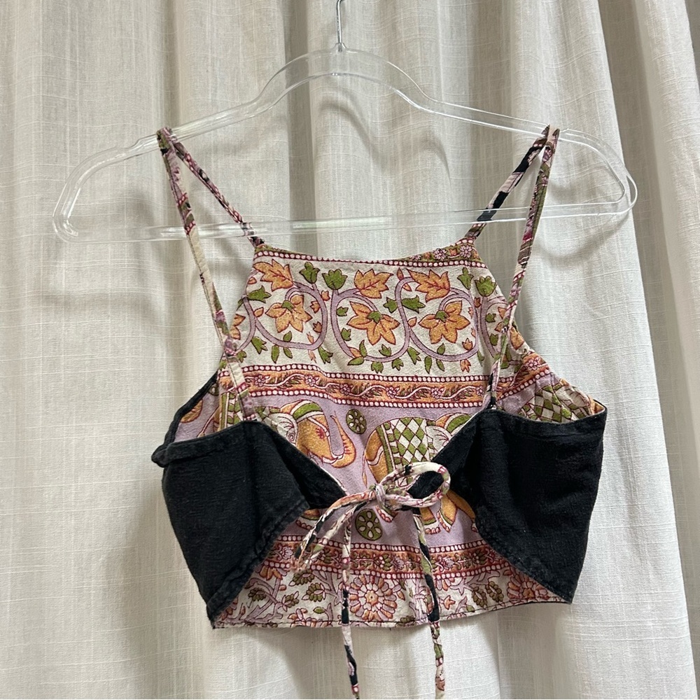 Reversible boho elephant festival crop top size small - Picture 4 of 10